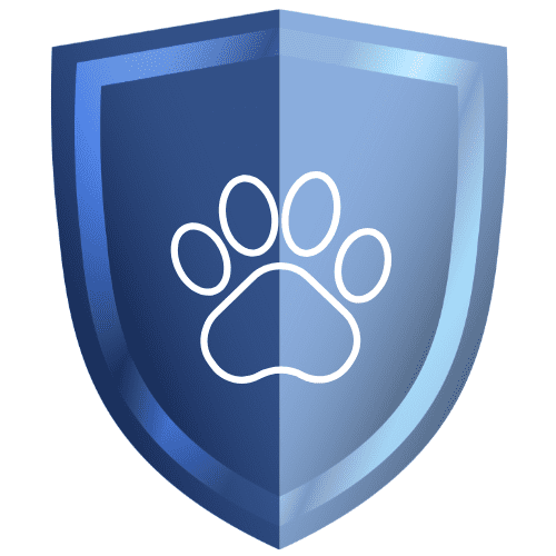 Shield with a Paw Print for Insurance.